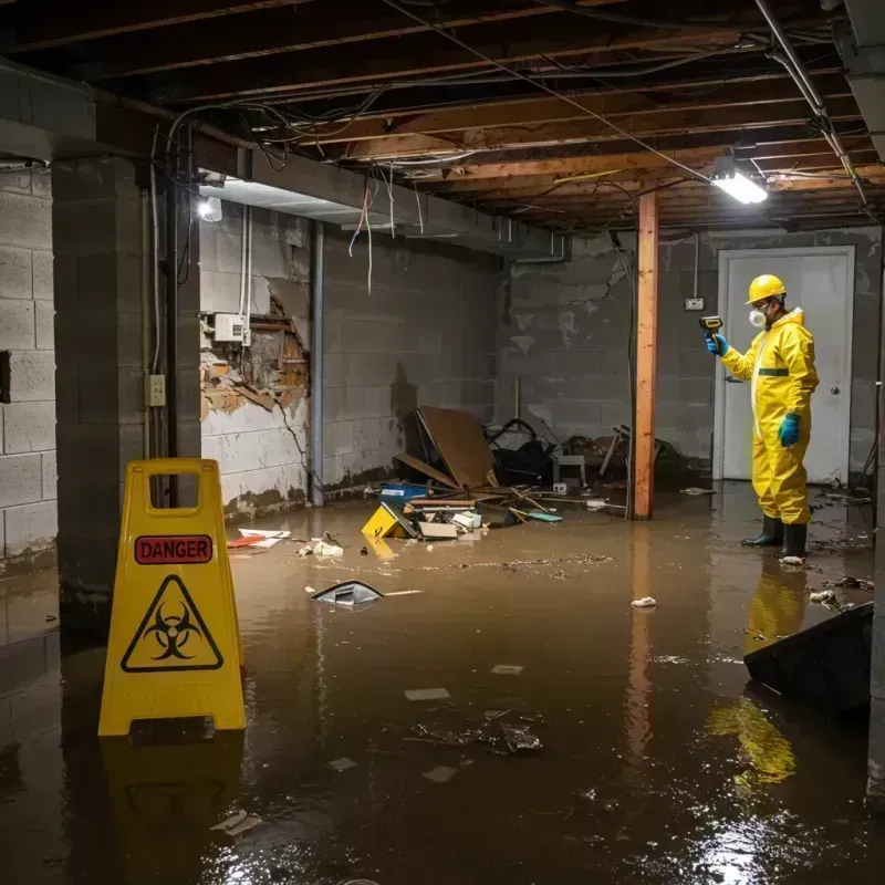 Flooded Basement Electrical Hazard in Cave City, KY Property